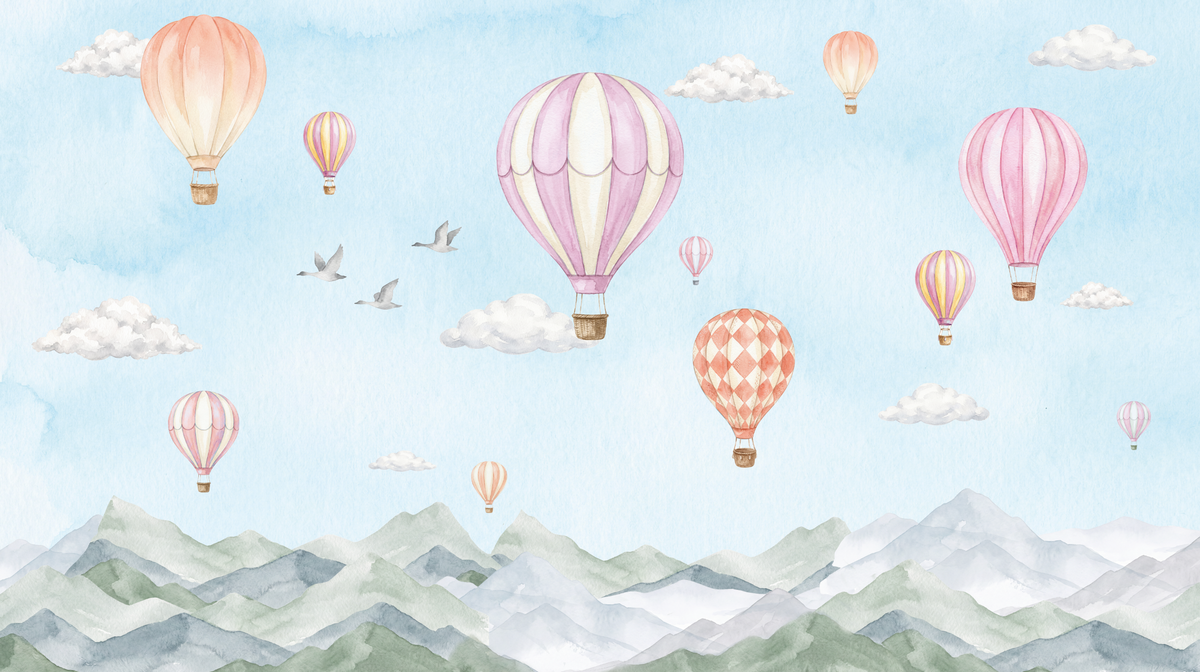 Behang Luchtballon Roze