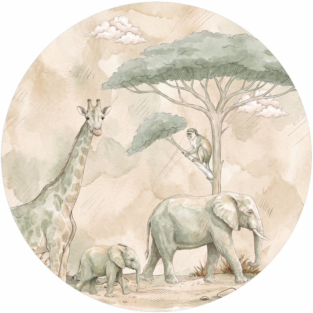 Behangcirkel Safari