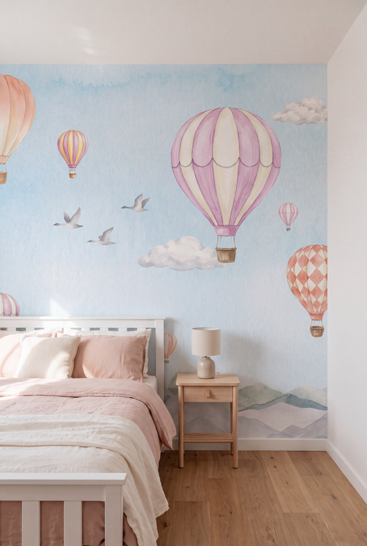 Behang Luchtballon Roze
