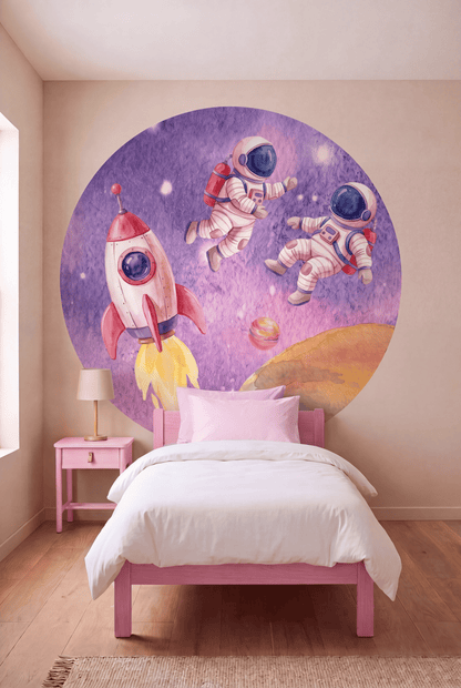 Behangcirkel Astronaut Roze