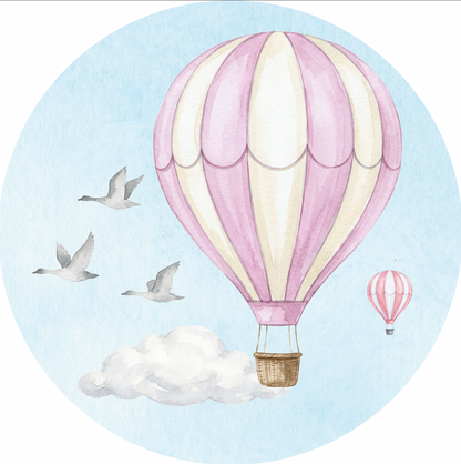 Behangcirkel Luchtballon Roze