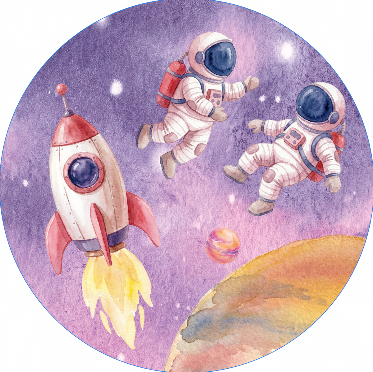 Behangcirkel Astronaut Roze