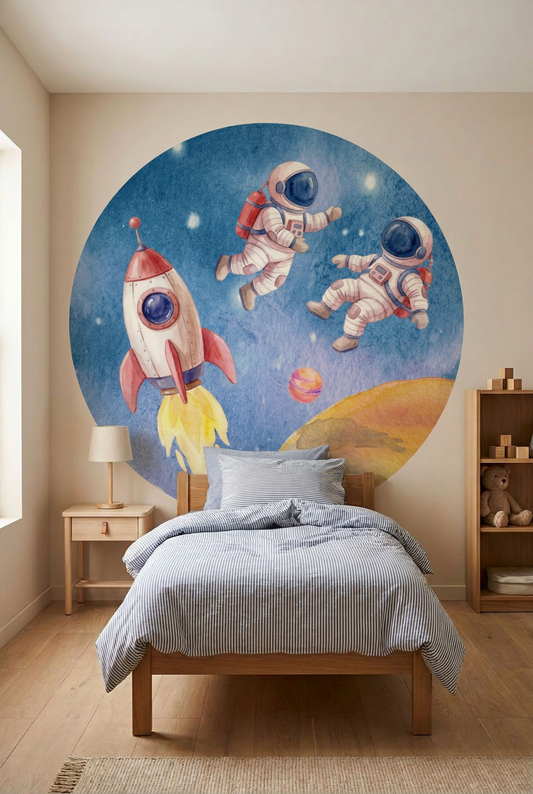 Behangcirkel Astronaut Blauw