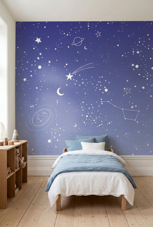 Behang Sterrenhemel Blauw