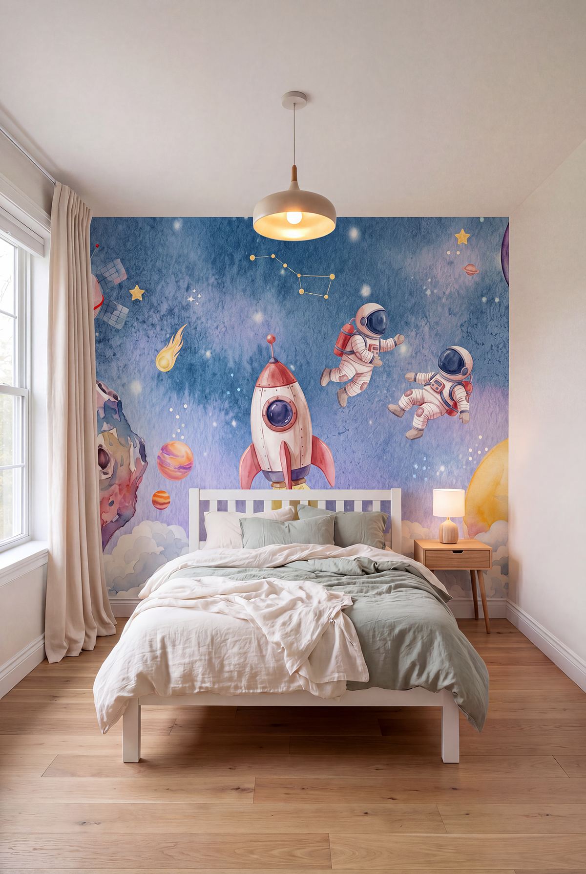 Behang Astronaut Blauw