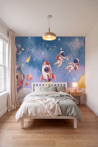 Behang Astronaut Blauw